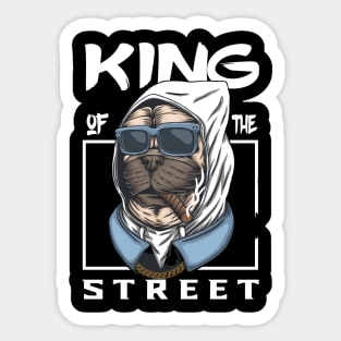 Pug dog king of the street Sticker